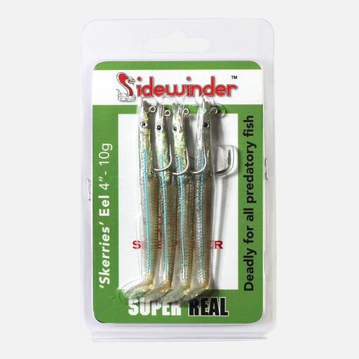 Sidewinder Skerries Eel  4Inch, 10g pack of 4 eels Reelfishing