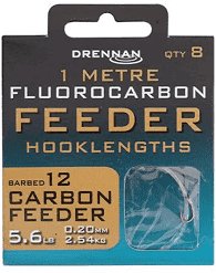Drennan 1 Metre Fluorocarbon feeder hooklengths - Carbon feeder Reelfishing