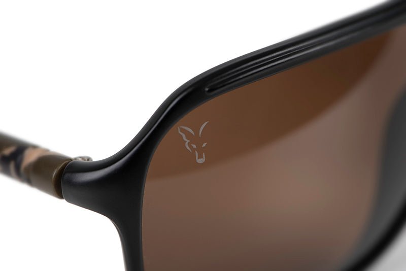 FOX AV8 Black / Camo - Brown Lense Sunglasses Reelfishing