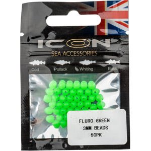 Leeda ICON Fluro Green beads 5mm qty50 Reelfishing