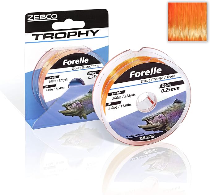Zebco Trophy Fluo Mainline 11lb/5kg 0.25mm 300m spool