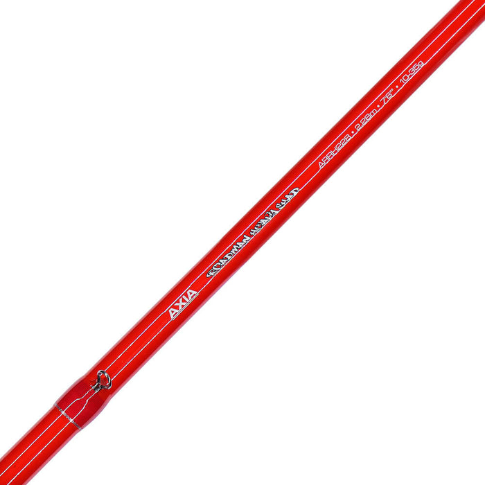 A good rod for targeting bigger pike and zander. Built on a lightweight, responsive 24T carbon blank in a stunning red colour. The guides are quality SIC guides with red whipping and silver accents. The rod is finished off with a black collared IPS reel seat. Can be used for light, short distance shore fishing for bass and pollack too.