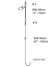 Cox & Rawle Ready Tied Boat rig 3/0