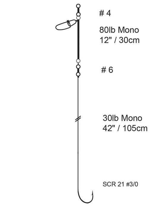 Cox & Rawle Ready Tied Boat rig 3/0