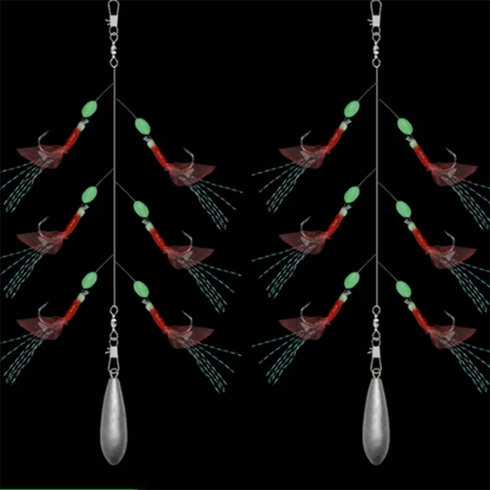 RF Red Sabiki Rig 6 Hook