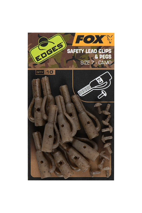 FOX EDGES SAFETY LEAD CLIPS AND PEGS SIZE 7
