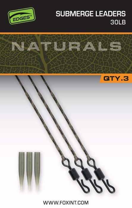 Fox Edges Submerge Leaders 40lb Naturals