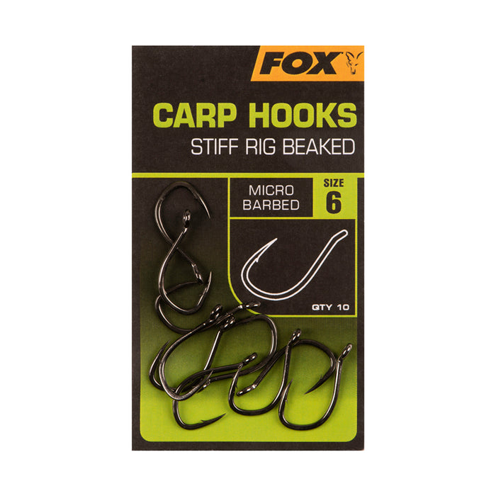 Fox Carp Hooks  Stiff Rig Beaked Micro Barbed
