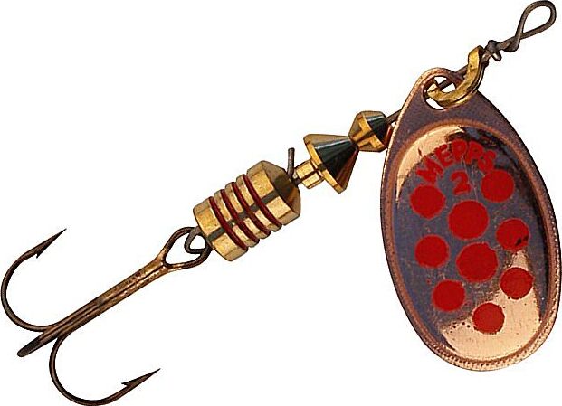 Mepps Spinner copper blade red spot