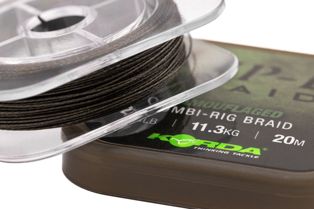 Korda Slip D Braid Camoflaged Combi Rig Braid 25lb 20m