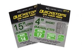 KORUM Big Fish Hair Rigs Quickstops BARBLESS