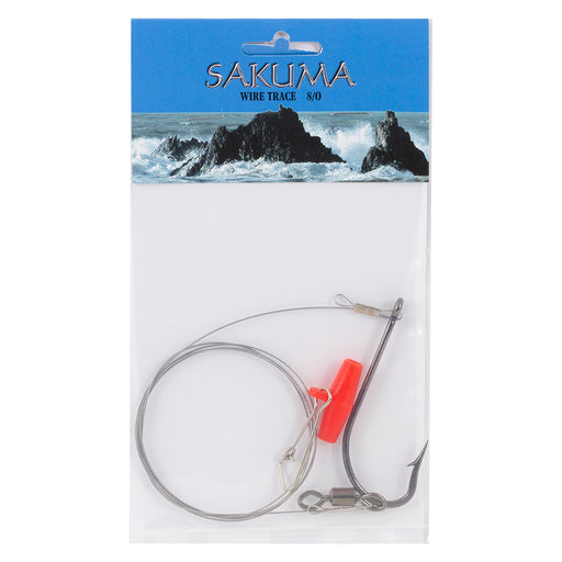 Sakuma ready tied Wire Trace with hook & zip slider Reelfishing