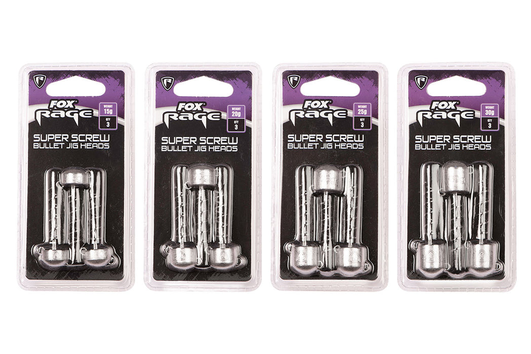 Fox Rage Super Screw Bullet Jig Heads